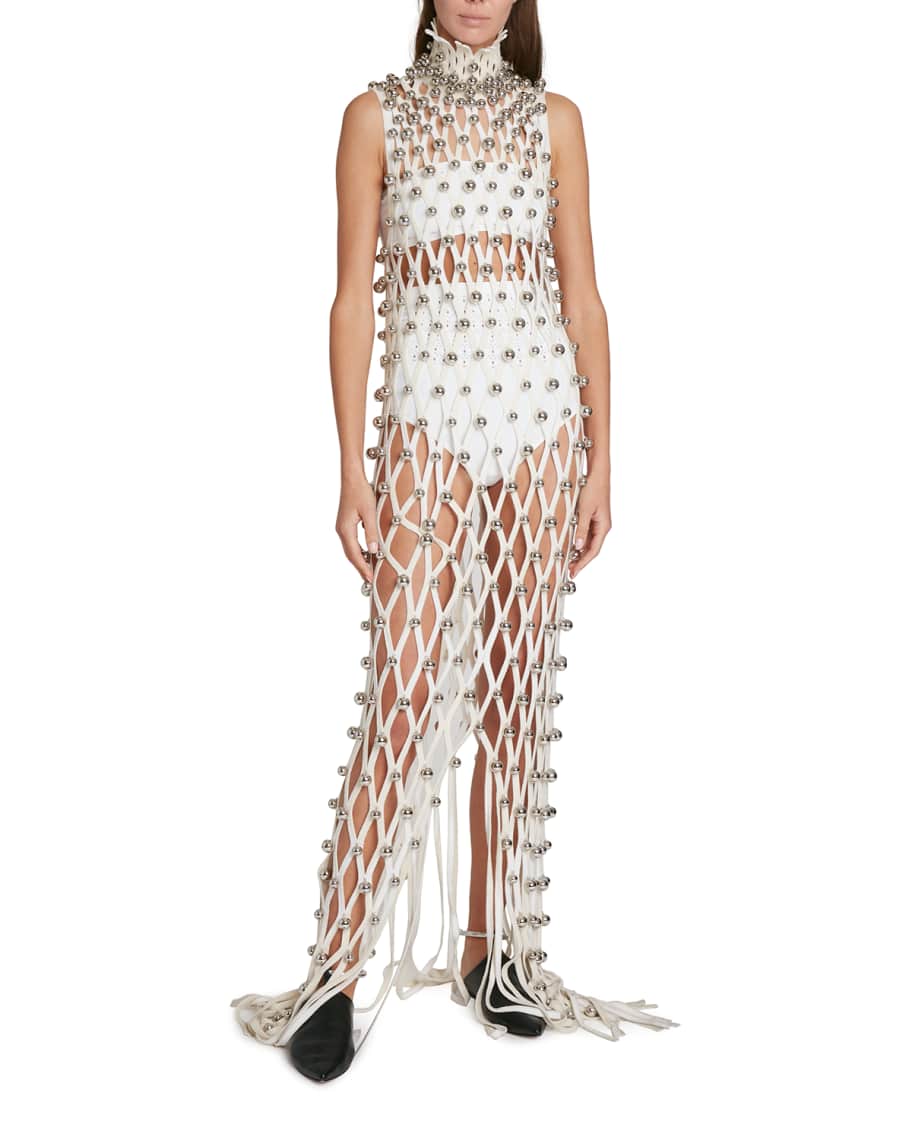 Beaded fishnet clearance dress
