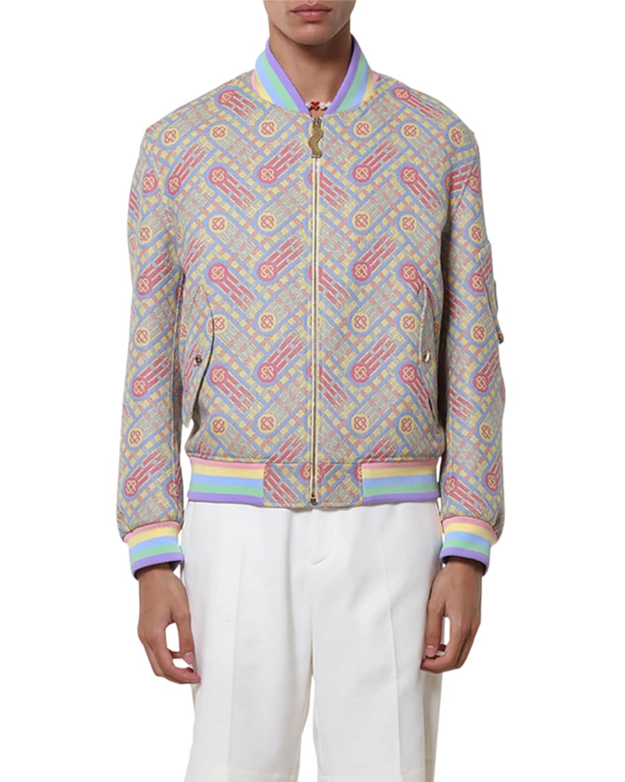 CASABLANCA Men's Ping Pong Jacquard Bomber Jacket Neiman Marcus