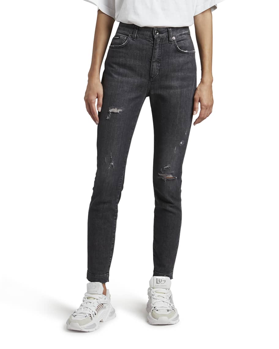 Dolce&Gabbana Audrey Distressed Skinny Jeans | Neiman Marcus