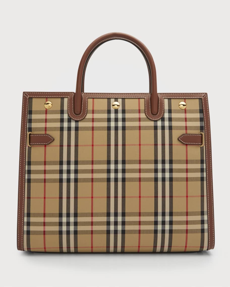 Burberry Travel Bag - Burberry Nova Check Leather Brown