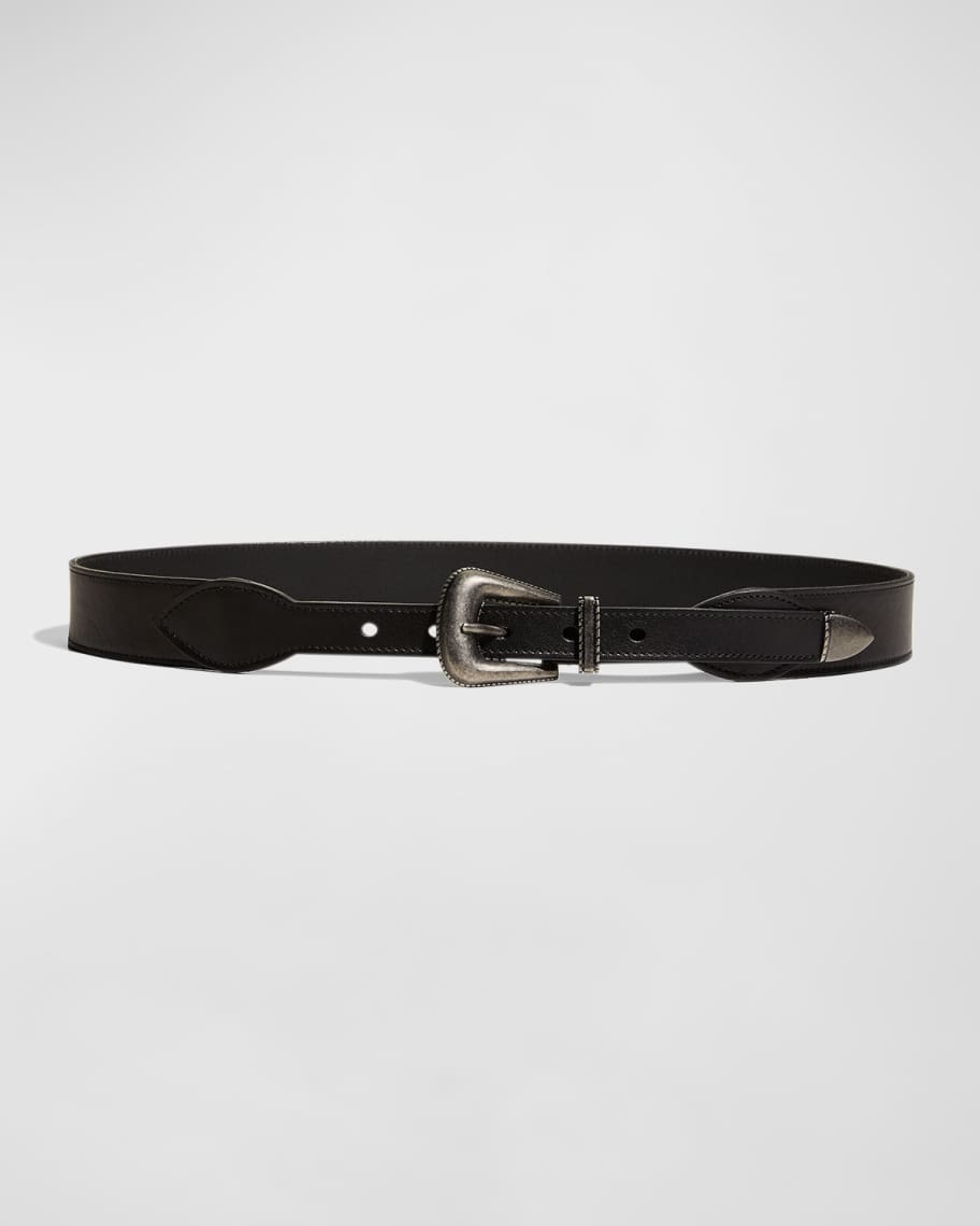 Saint Laurent Western Buckle Leather Belt Neiman Marcus