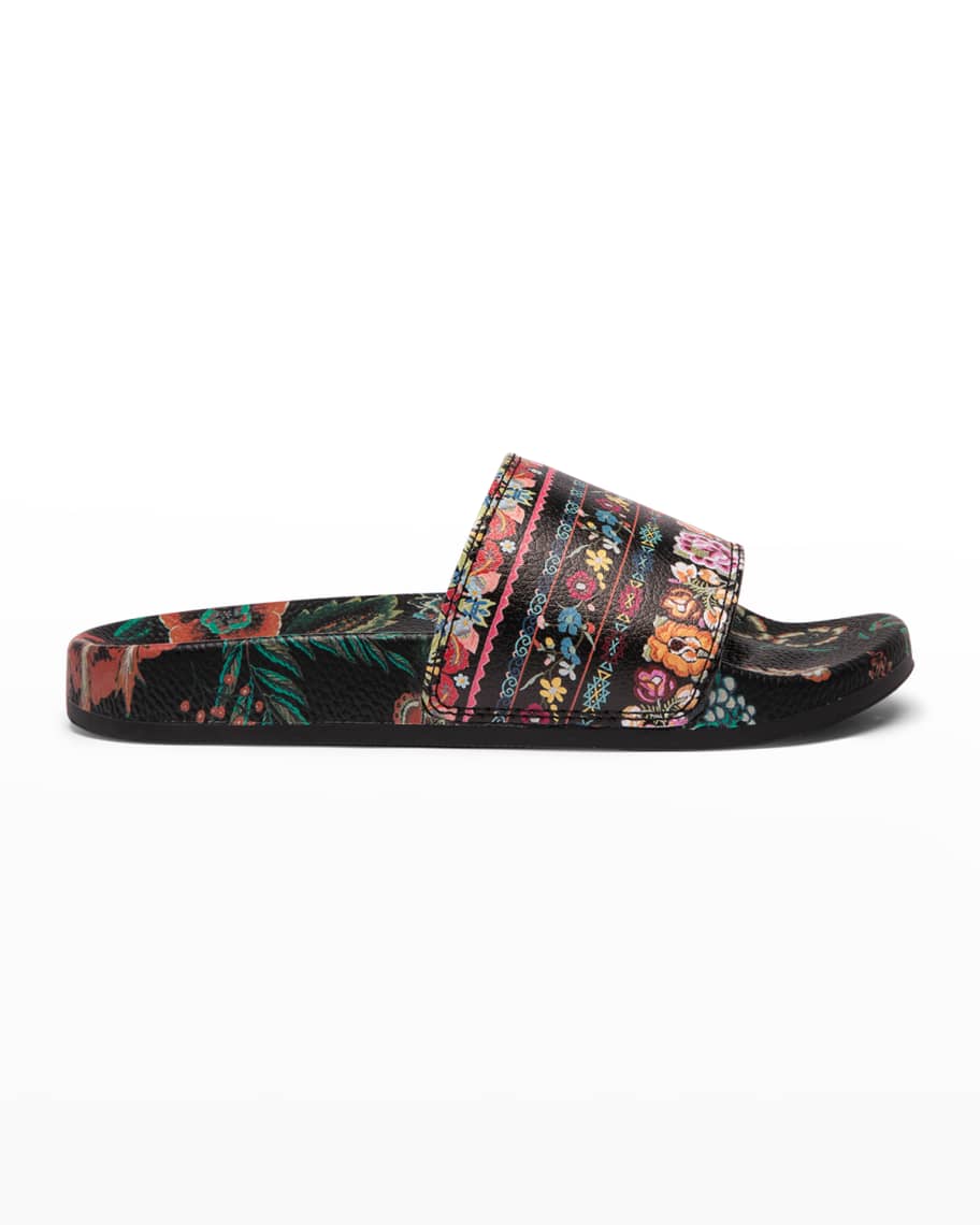 Johnny Was Ardell Printed Pool Slide Sandals | Neiman Marcus