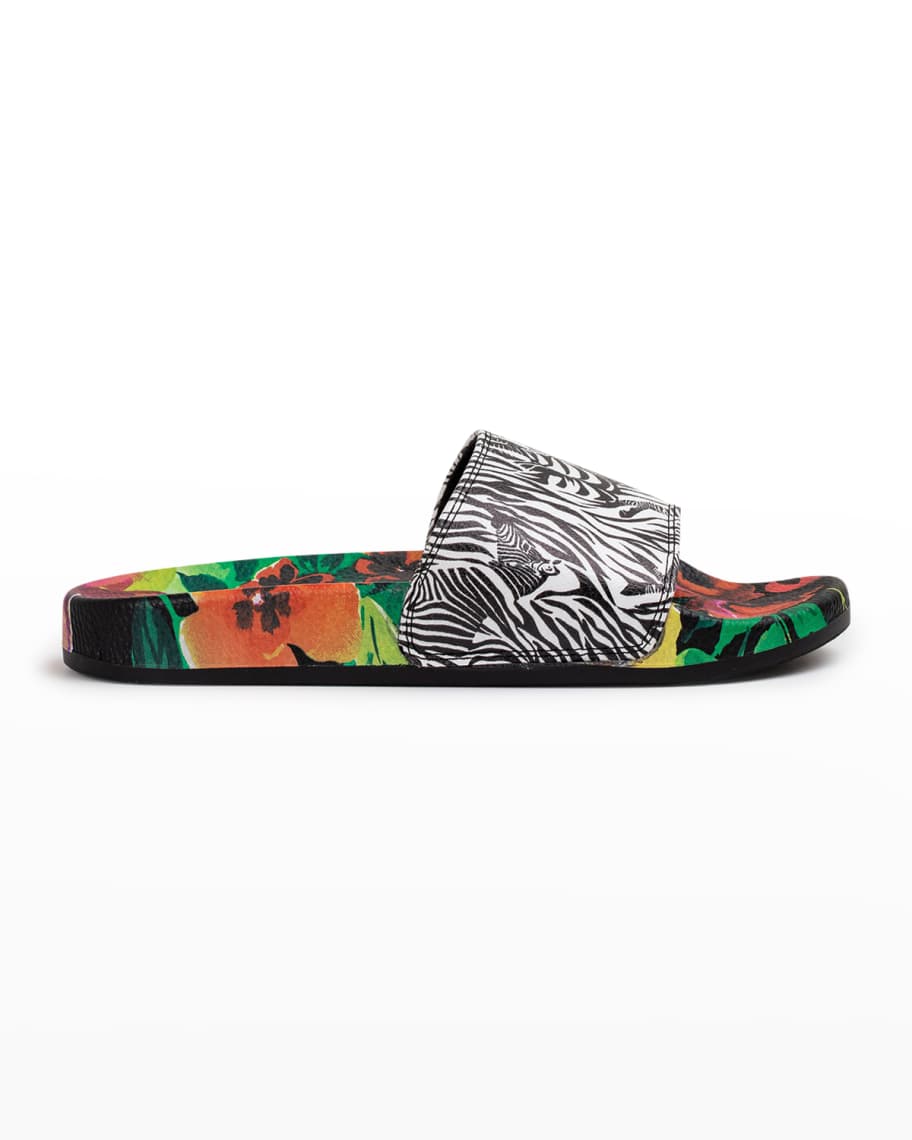 Johnny Was Zebra Printed Poolside Sandals | Neiman Marcus