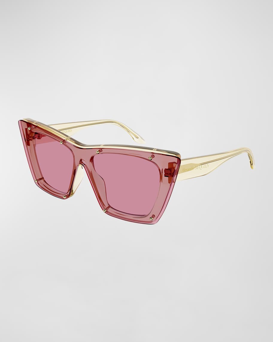 Balmain Imperial Acetate & Titanium Rectangle Sunglasses, Amb-Gld, Women's, Sunglasses Square Sunglasses