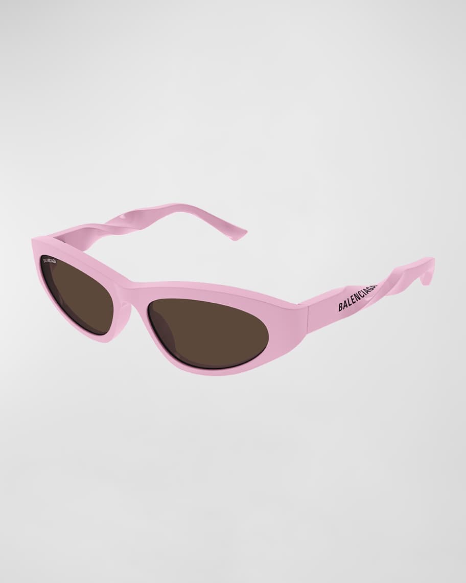 Balenciaga Logo Twisted Acetate Cat-Eye Sunglasses | Neiman Marcus