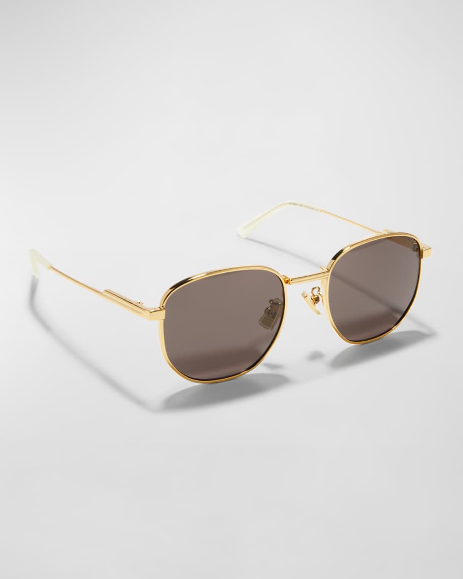 Bottega Veneta Oval Metal Sunglasses | Neiman Marcus