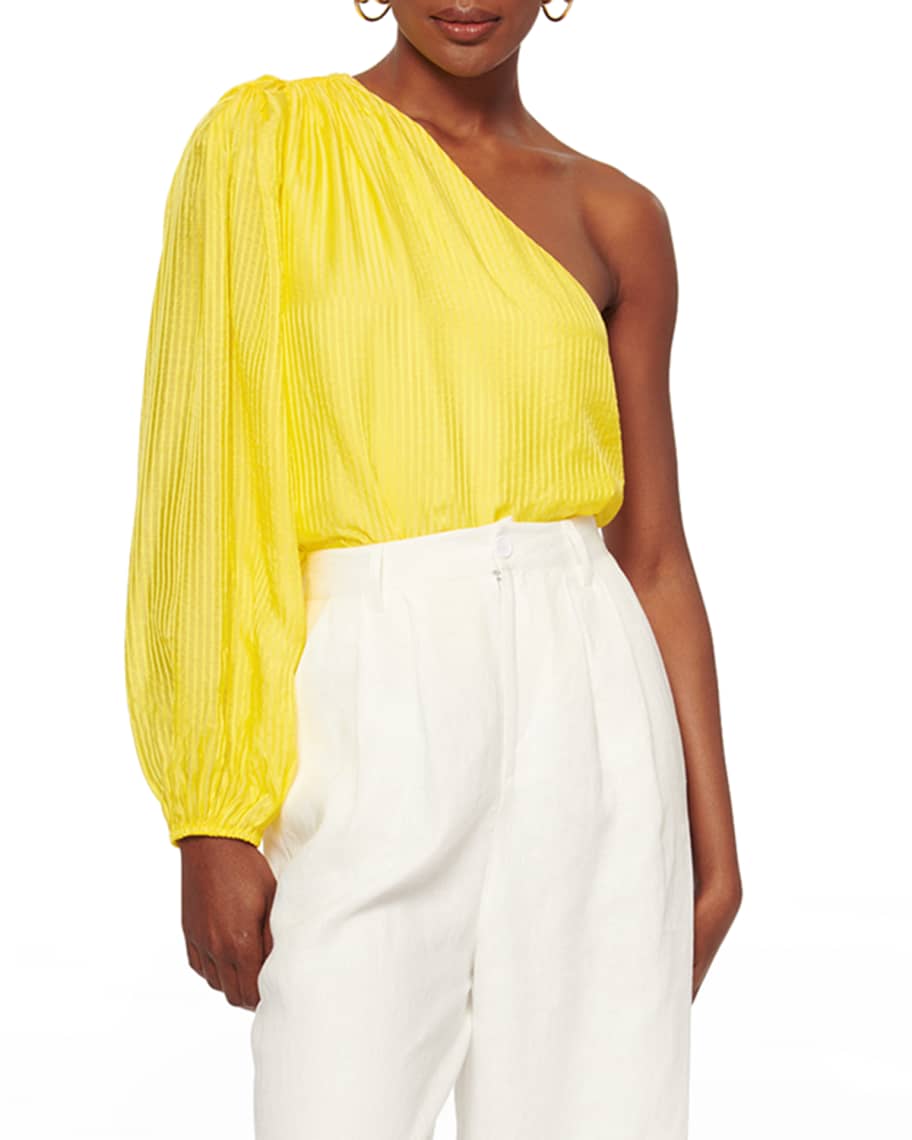 Cami NYC Lenore OneShoulder BlousonSleeve Top Neiman Marcus