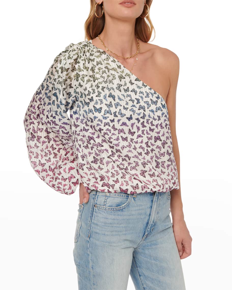 Cami NYC Lenore OneShoulder BlousonSleeve Top Neiman Marcus