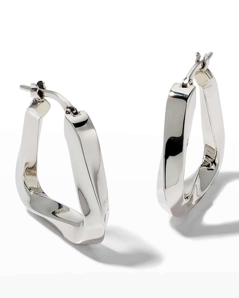 Bottega Veneta Essentials Silver Triangular Earrings | Neiman Marcus