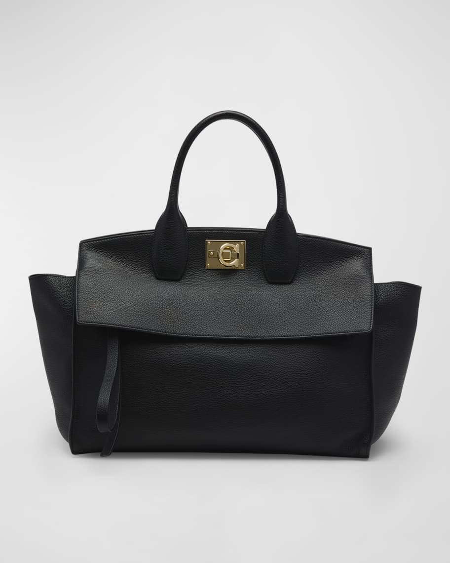 Ferragamo The Studio Leather Top-Handle Satchel Bag | Neiman Marcus
