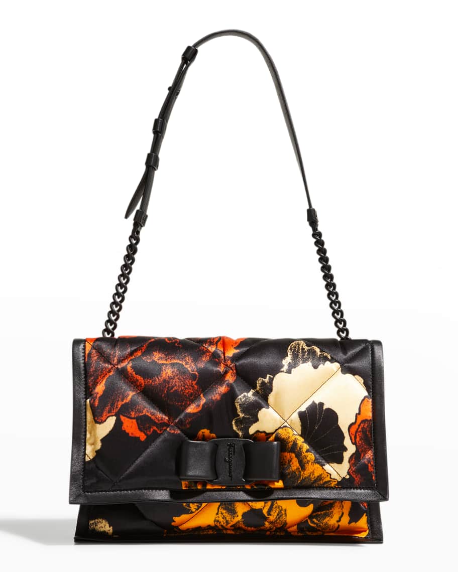 Ferragamo Viva Poppy Flower-Print Shoulder Bag Neiman Marcus