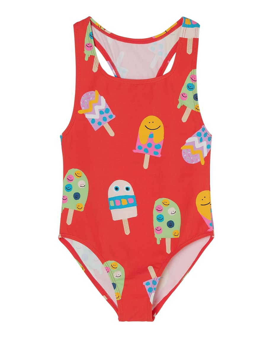 Stella McCartney Kids Girl's Ice Cream One-Piece Swimsuit, Size 4-10 ...