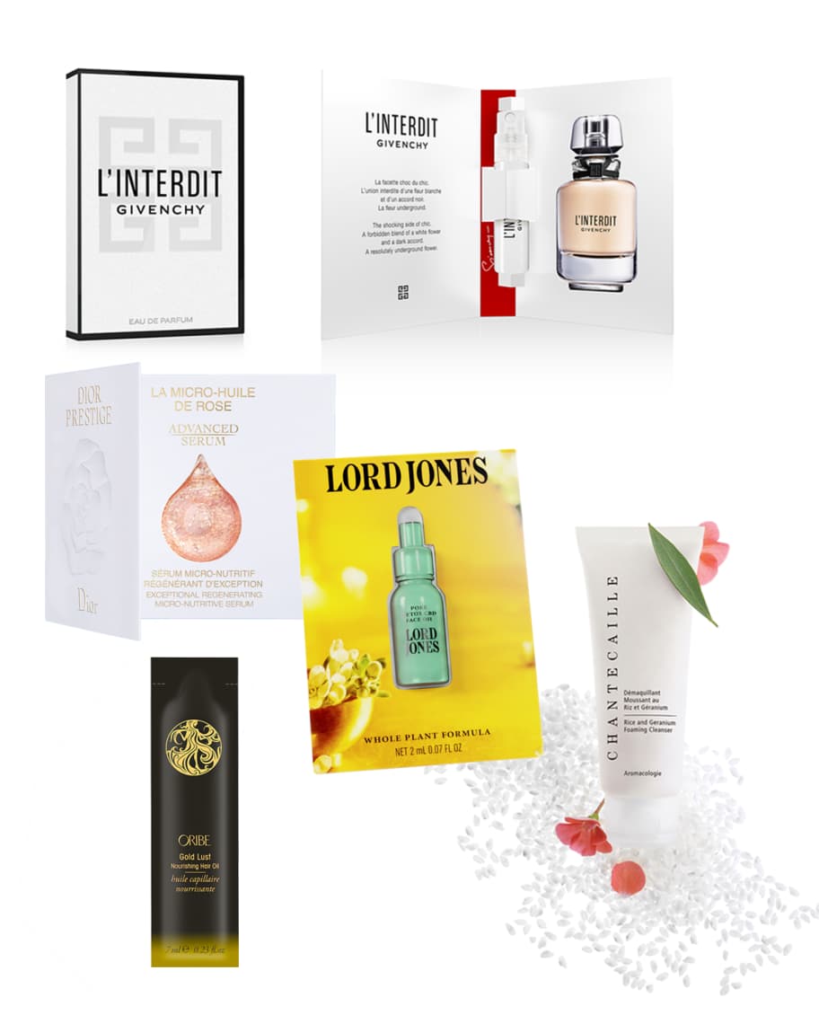 Neiman Marcus Skincare, Hair Care, & Fragrance Sample Bundle (ft. Oribe, Dior, Chantecaille