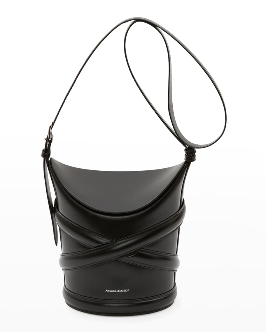 Alexander McQueen Men's The Curve Leather Bucket Bag | Neiman Marcus
