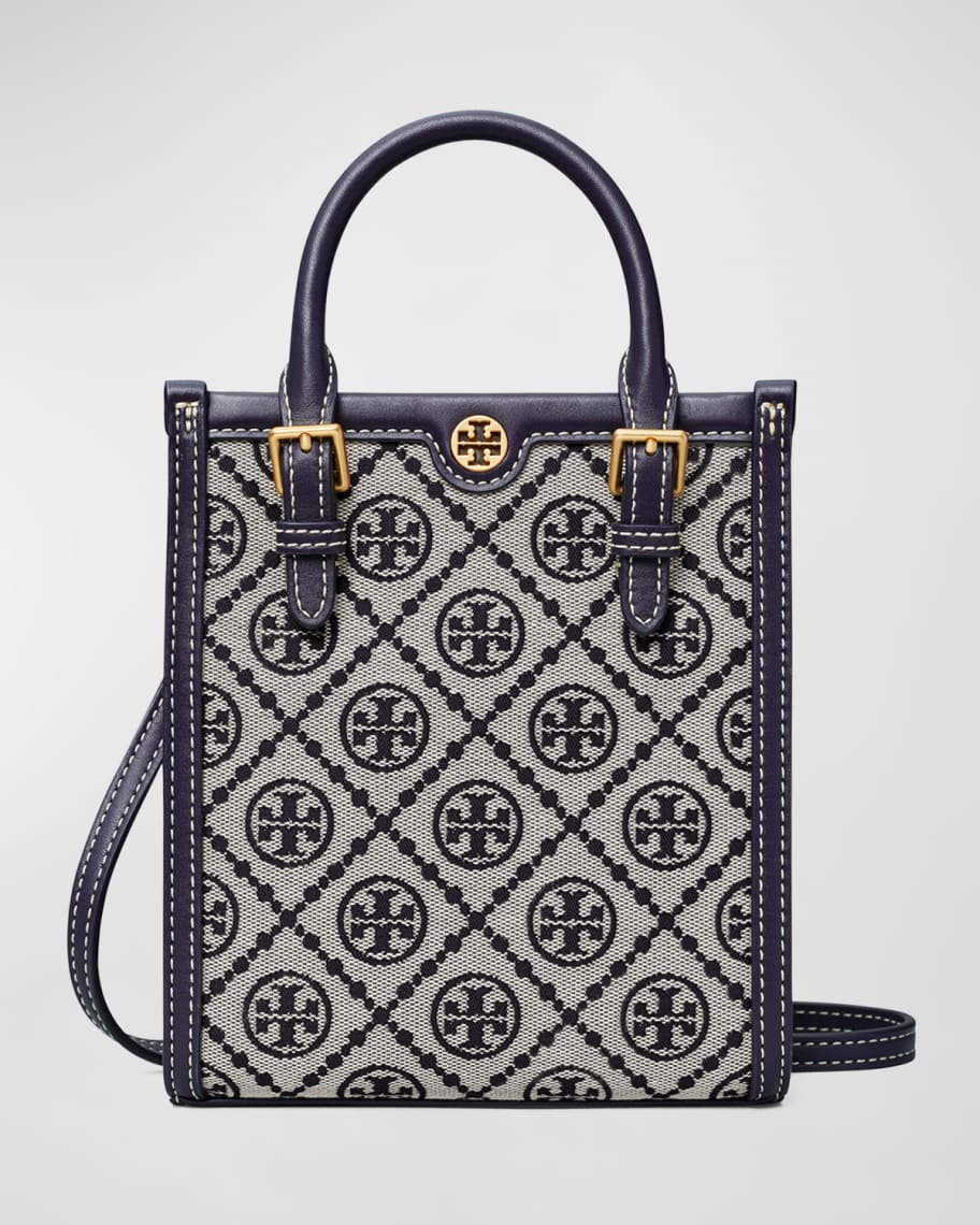 Tory Burch Mini T Monogram Jacquard North-South Tote Bag | Neiman