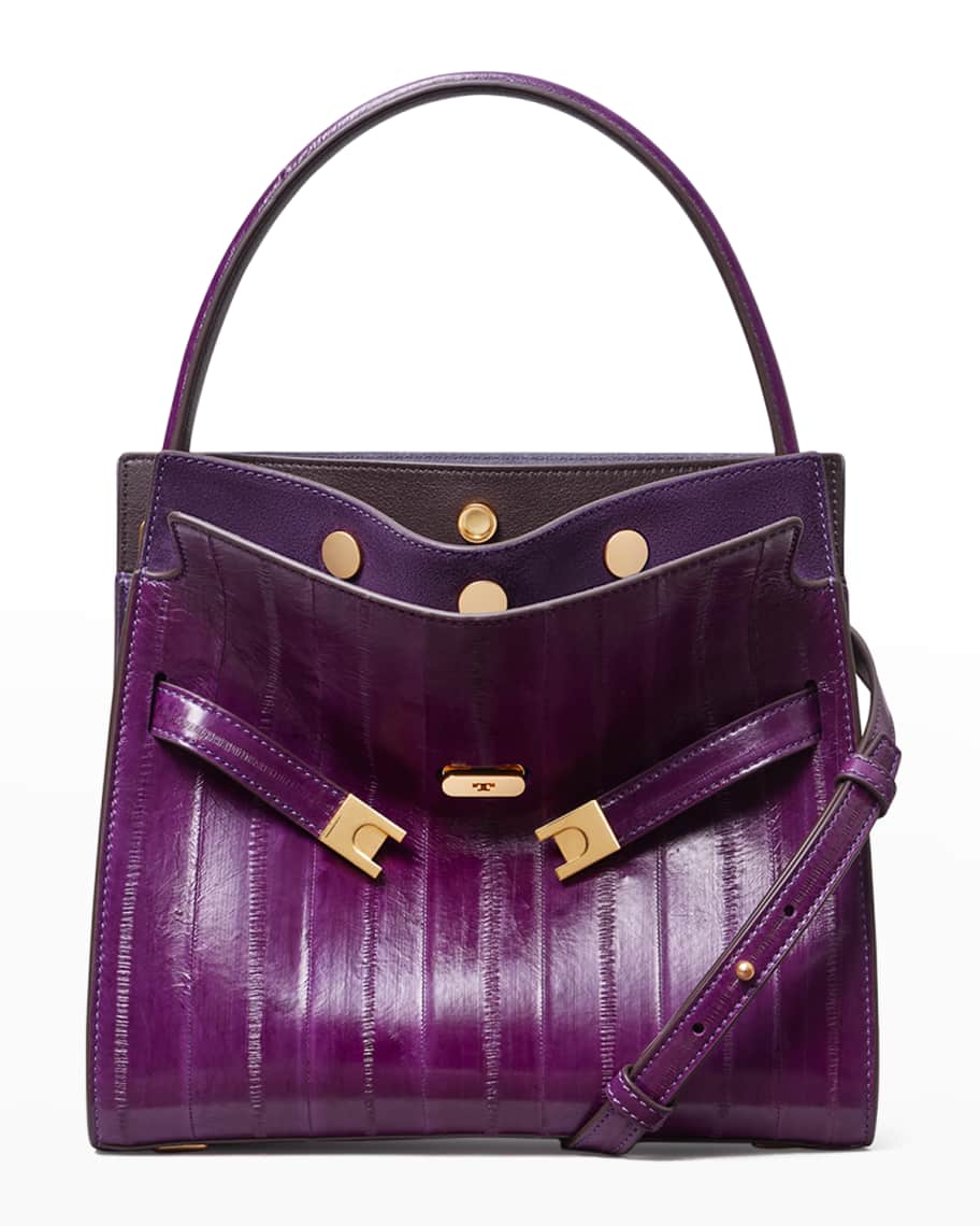 Tory Burch Lee Radziwill Small Panel Eel Double Satchel Bag