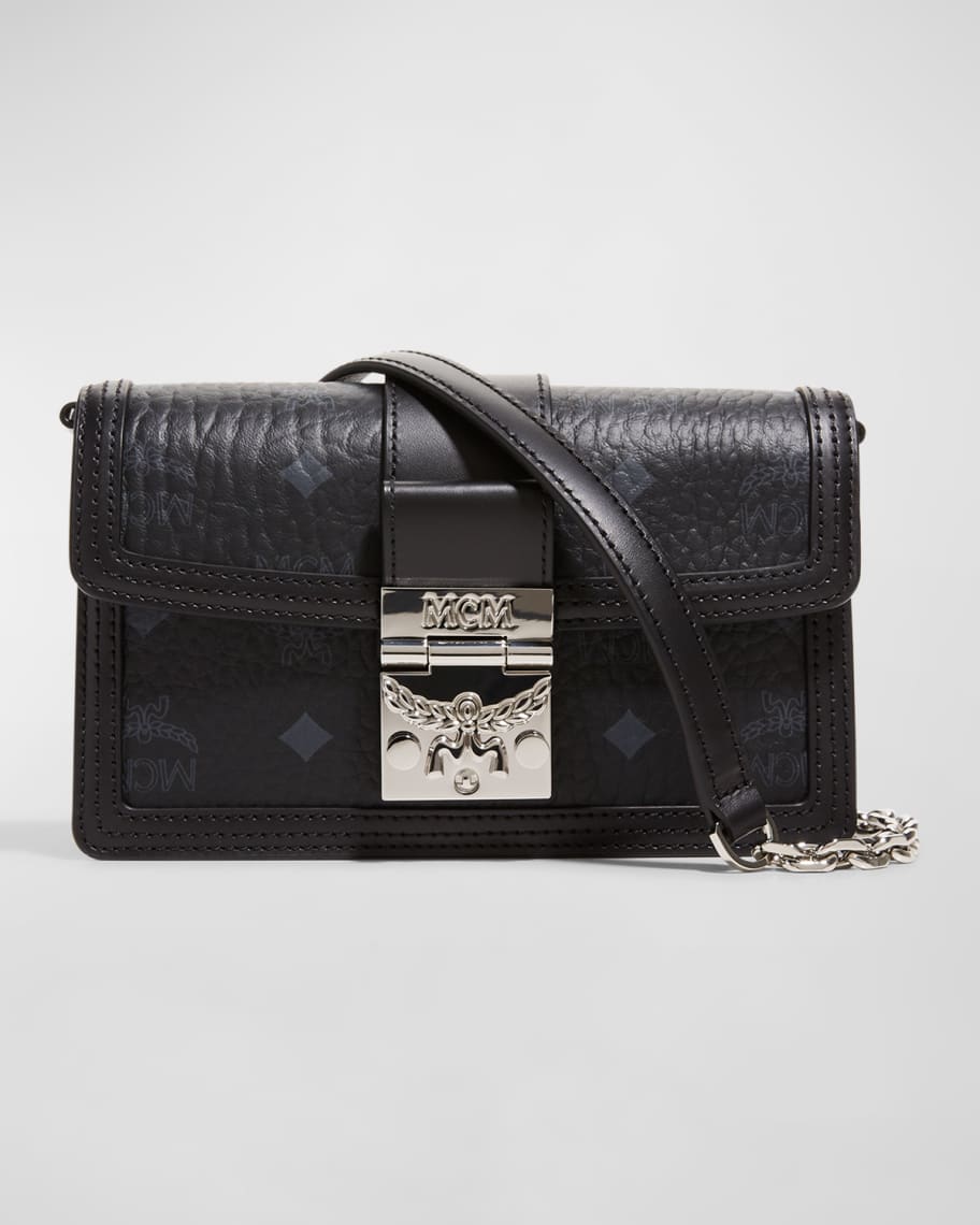 MCM Leather-Trimmed Visetos Mini Bag - Black Mini Bags, Handbags - W3049032