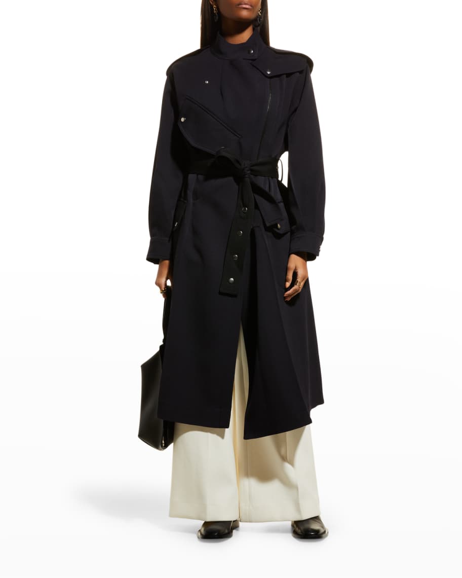 Victoria Beckham Bicolor Utility Trench Coat | Neiman Marcus