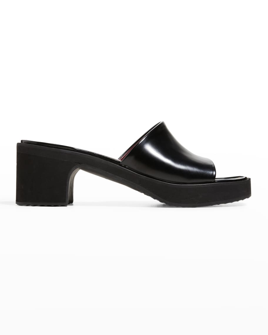 staud amelie leather slides