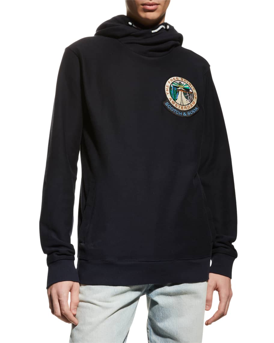 Scotch & Soda Men's Twisted-Hood Embroidered Sweatshirt