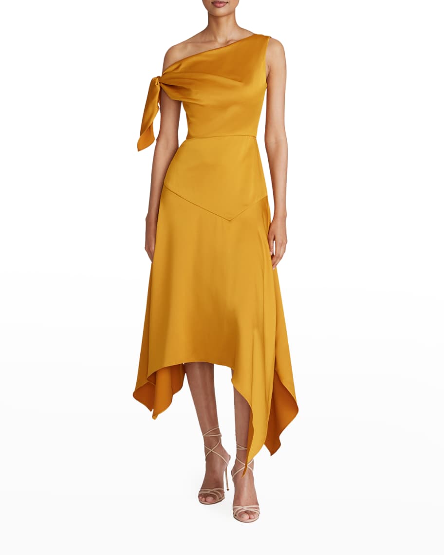 Theia Larissa Midi Handkerchief Dress | Neiman Marcus