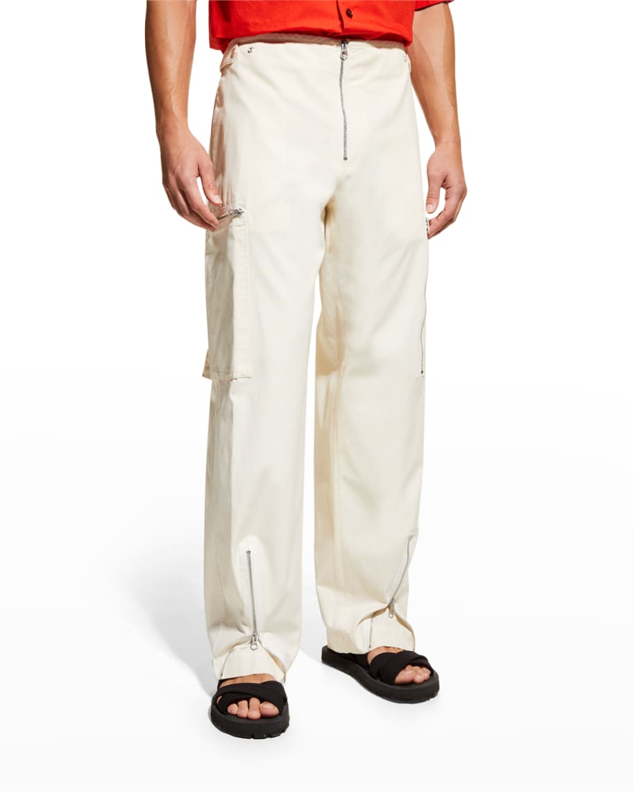 Jil Sander Men's Canvas Multi-Zip Pants | Neiman Marcus