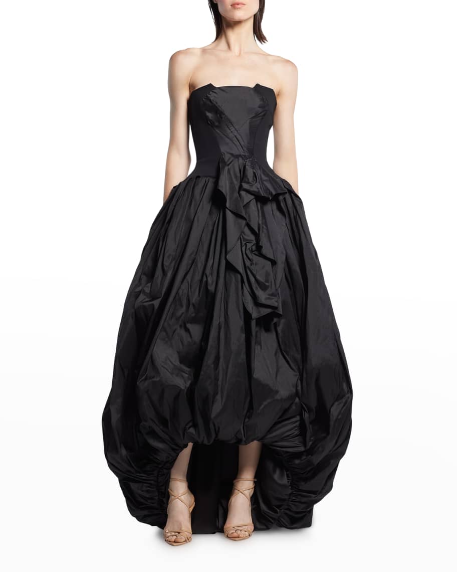 Maticevski Enamoured Strapless Draped Balloon High-Low Gown | Neiman Marcus