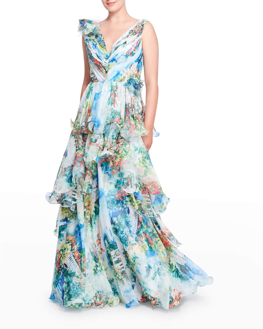 Marchesa notte deals 3d floral gown