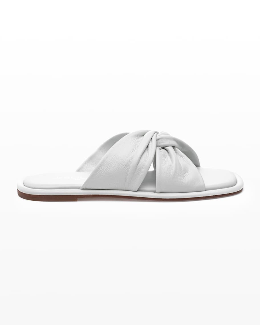 JSlides Yaya Crisscross Leather Flat Sandals | Neiman Marcus
