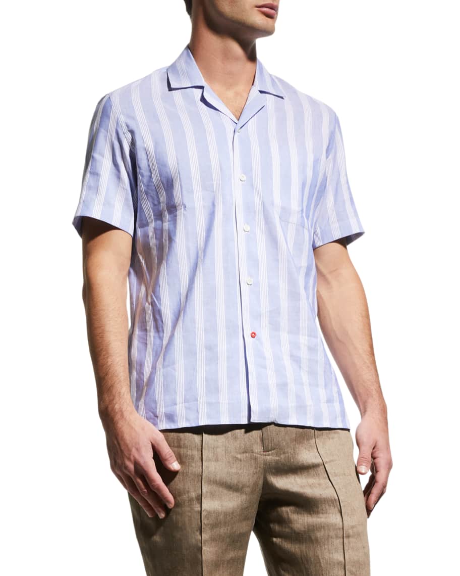 ovy Cotton Linen Stripe RelaxShirts | gulatilaw.com