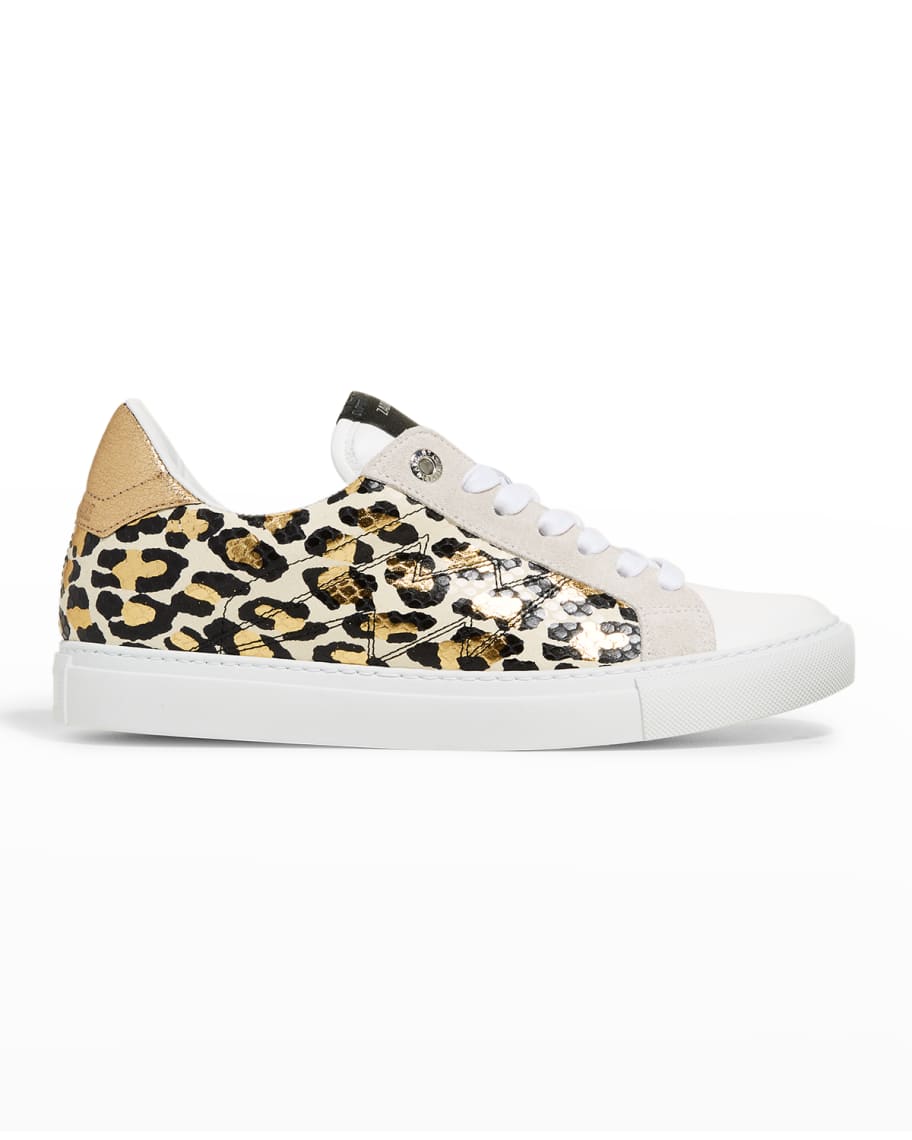 Zadig Voltaire ZV1747 Metallic Wild Leopard Sneakers Neiman Marcus
