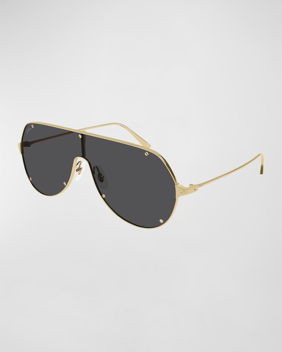 Cartier Shield Sunglasses CARTIER New Sunglasses Shield Gold Gold White C0023S 002 99  main image 2