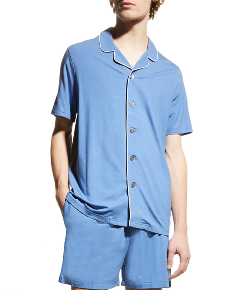Derek Rose Men's Basel 12 Shortie Jersey Stretch Pajama Set | Neiman Marcus