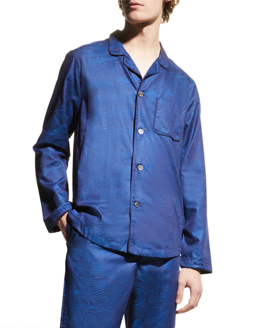 Derek Rose Men's Paris 22 Modern Long Pajama Set | Neiman Marcus