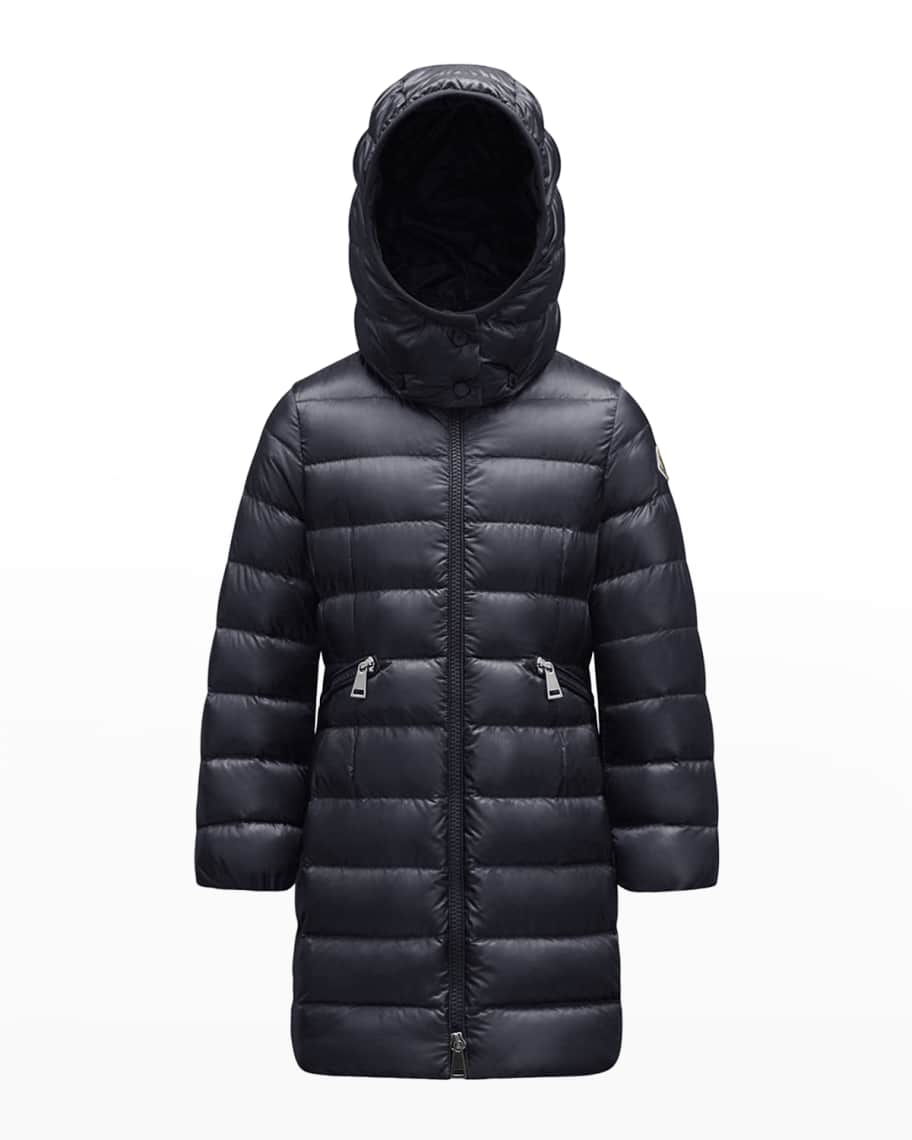 Moncler Girl's Kamely Long Down Parka Coat with Hood, Size 4-6 | Neiman ...