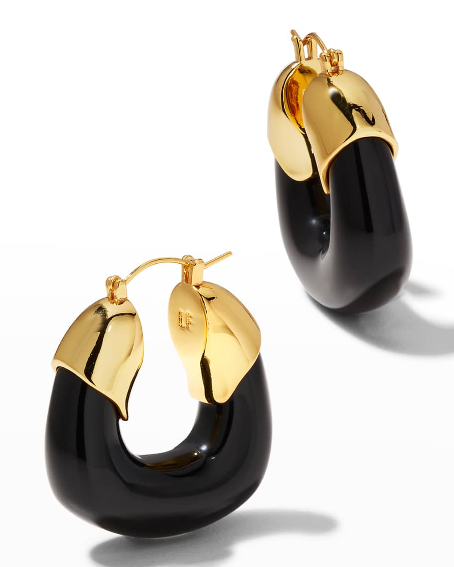 Lizzie Fortunato Organic Hoop Earrings In Midnight | Neiman Marcus