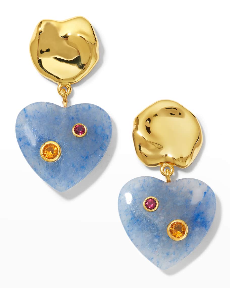 Lizzie fortunato heart shop earrings