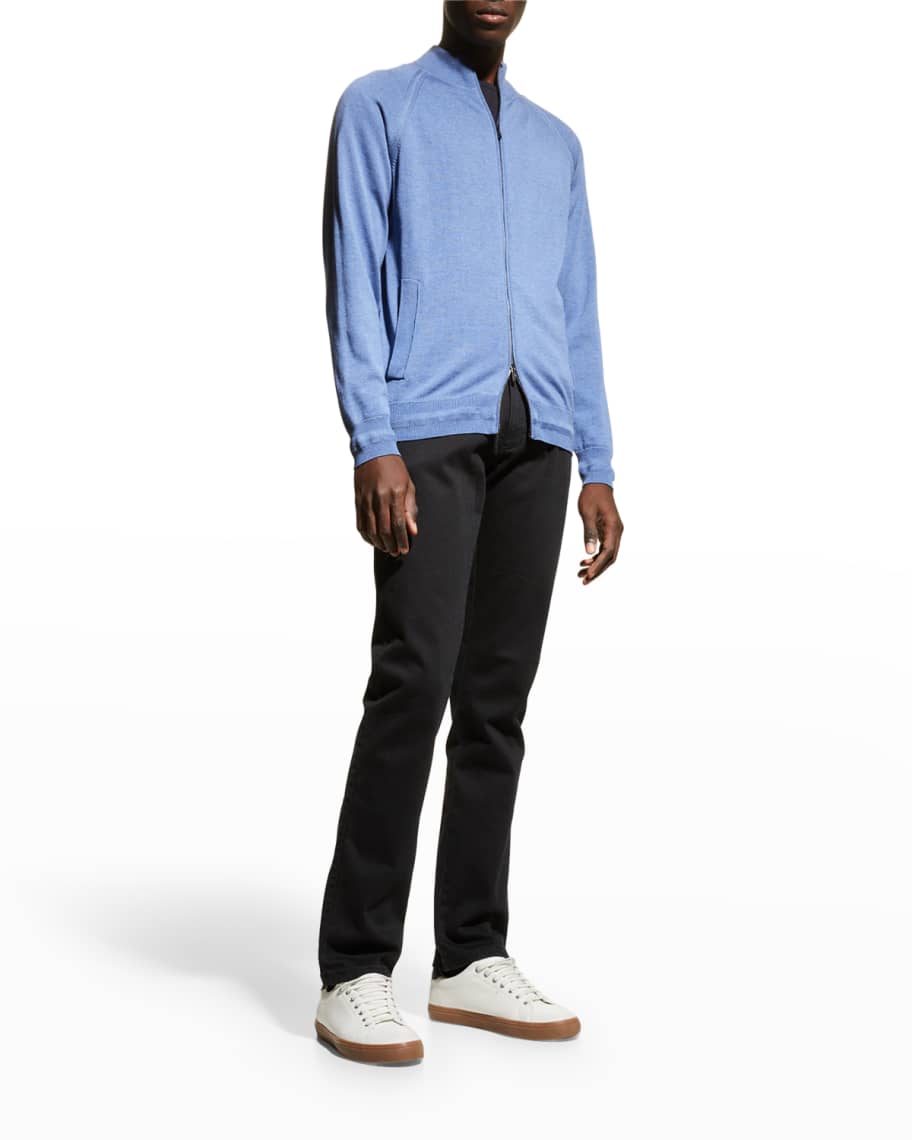 Baldassari Men's Silk-Blend Zip Cardigan Sweater | Neiman Marcus