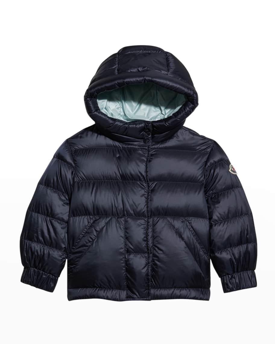 Moncler Girl's Axelia Quilted Logo Jacket, Size 4-6 | Neiman