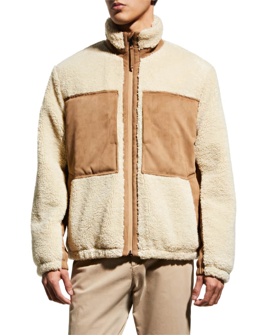 Vince Men's Sherpa Zip Jacket | Neiman Marcus