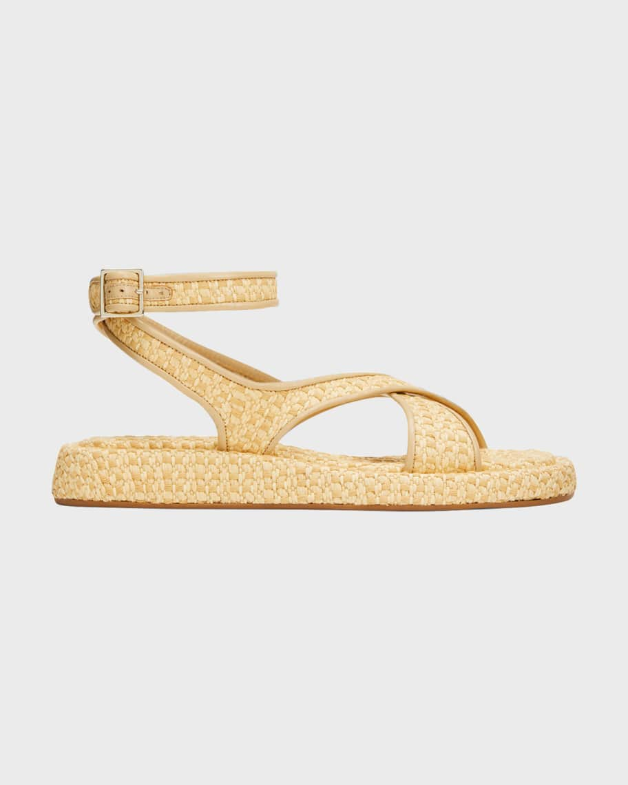 Natural Raffia Slides