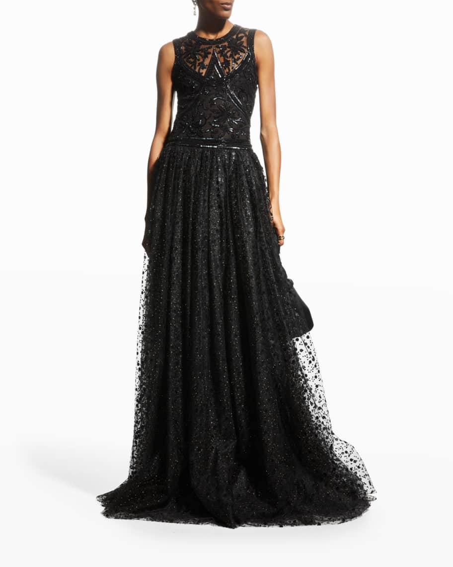 Naeem Khan Sequined Point D'Esprit Ball Gown | Neiman Marcus