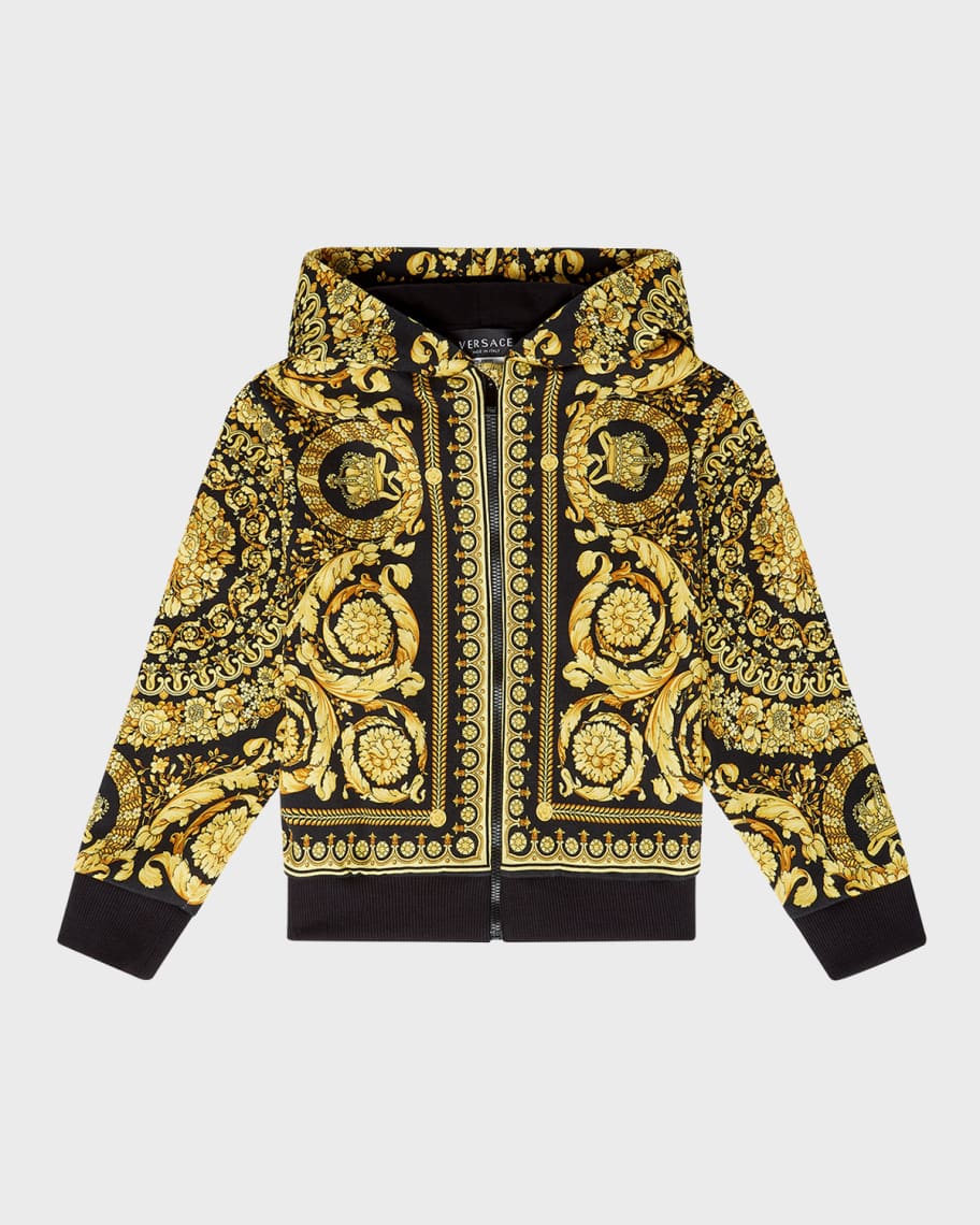 hage afgår på trods af Versace Boy's Barocco-Print Hooded Jacket, Size 8-14 | Neiman Marcus