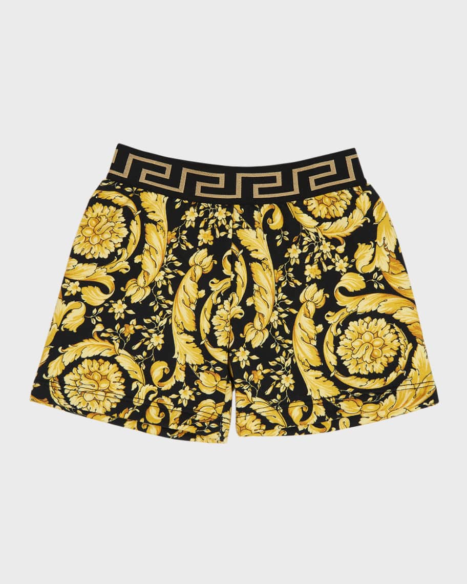 Versace Boy s Barocco Print Fleece Shorts Size 12M 3 Neiman Marcus