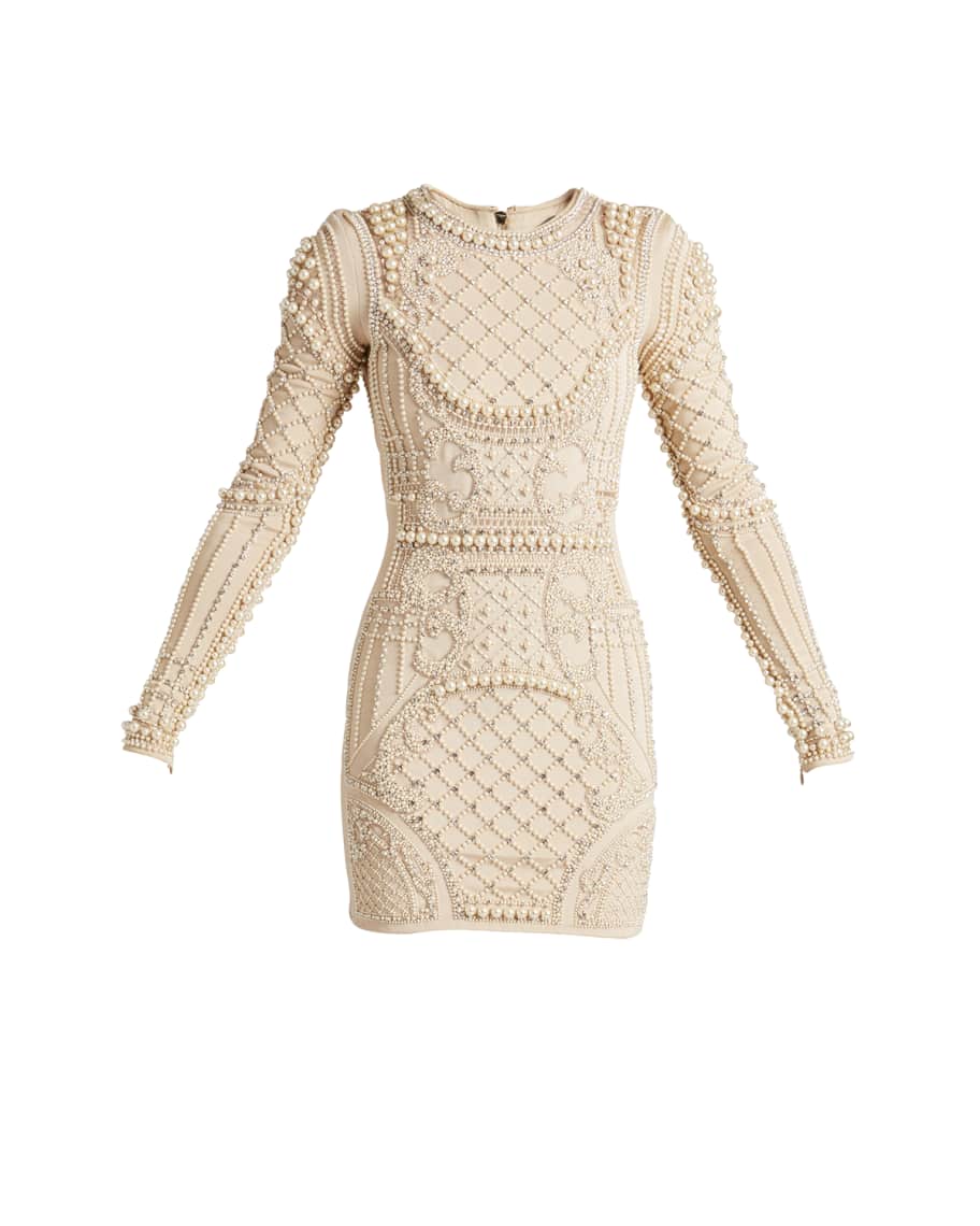 balmain embellished mini dress Balmain Embellished Tiger Mini Dress