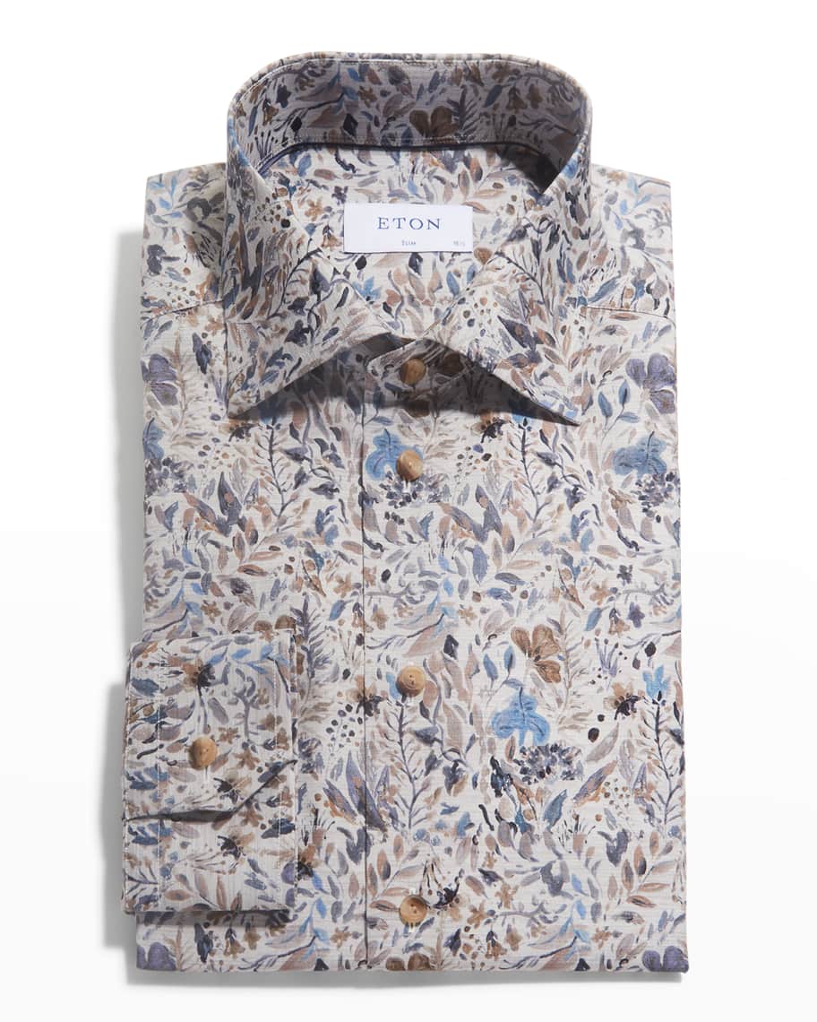 Eton Men's Slim Fit Floral-Print Shirt | Neiman Marcus