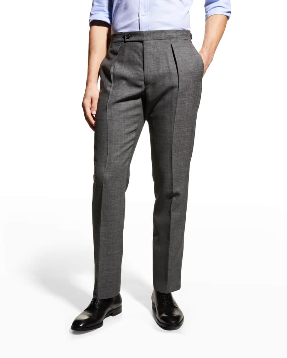 Sid Mashburn Men's Pleated Wool Dress Trousers Neiman Marcus