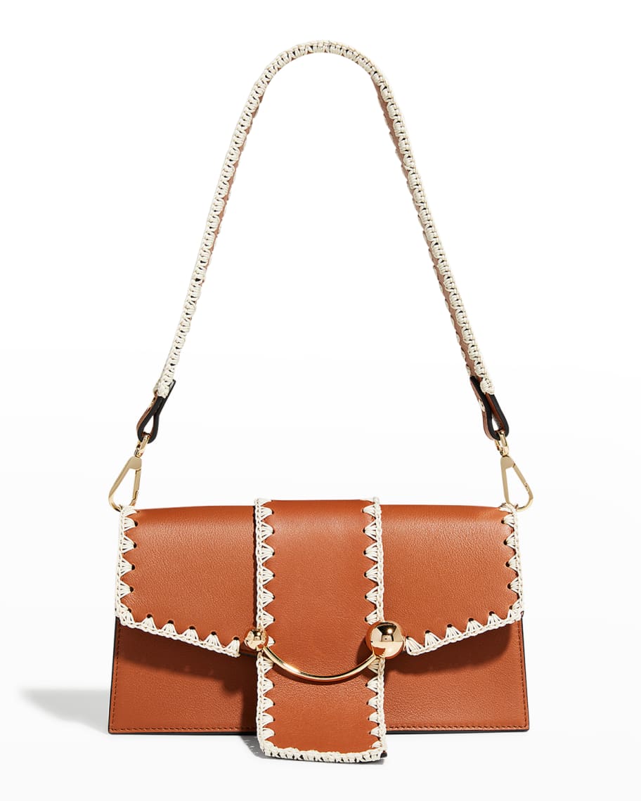 Shop Strathberry Mini Crescent Leather Shoulder Bag