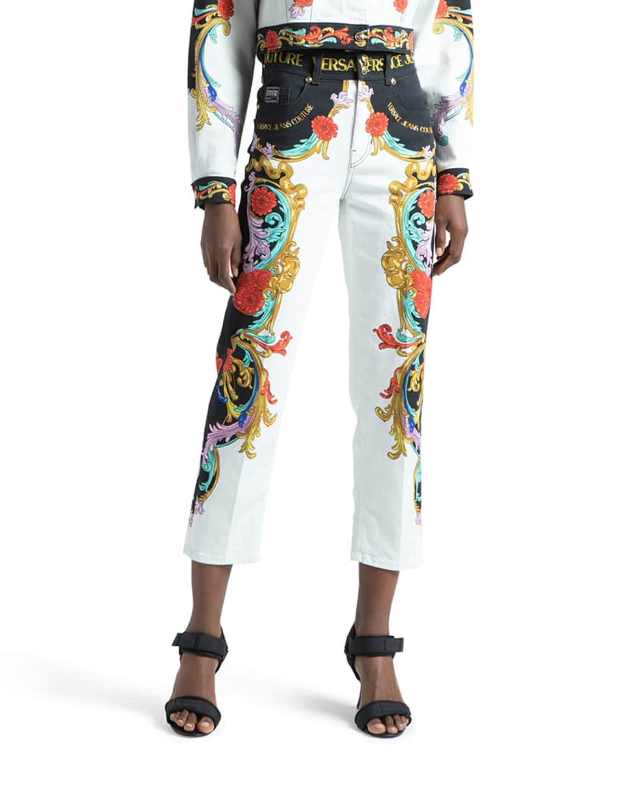 Versace Garland-print Cropped Top