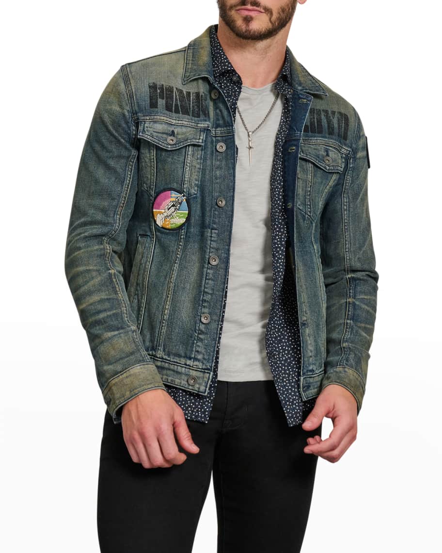 John Varvatos Men s Pink Floyd Denim Trucker Jacket Neiman Marcus